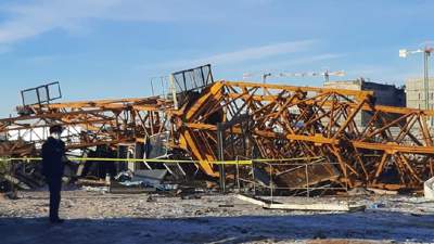 Нур-Султан упал кран