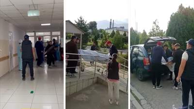 Жестокое избиение врачей, момент похищения тела из ЦРБ Талгара попал на видео