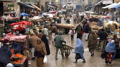 базар в Афганистане, гумпомощь стране 