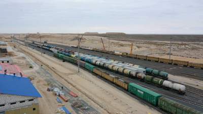 Пара туристов из Европы решили покататься на грузовом поезде в Кызылординской области