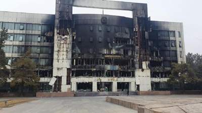 Когда в Талдыкоргане закончат ремонт акимата, сгоревшего во время январских событий, фото - Новости Zakon.kz от 10.08.2023 19:26