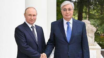 Касым-Жомарт Токаев на переговорах с Владимиром Путиным